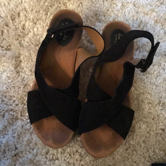 Clarks Shoes - Clark's black wedges